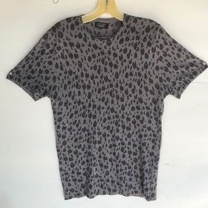 Men Zara T-Shirt Medium Black